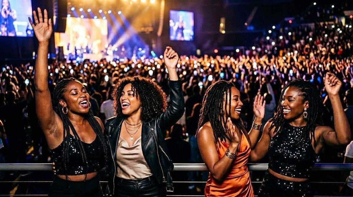 R&B Tour 2026 girls trip - friends at concert
