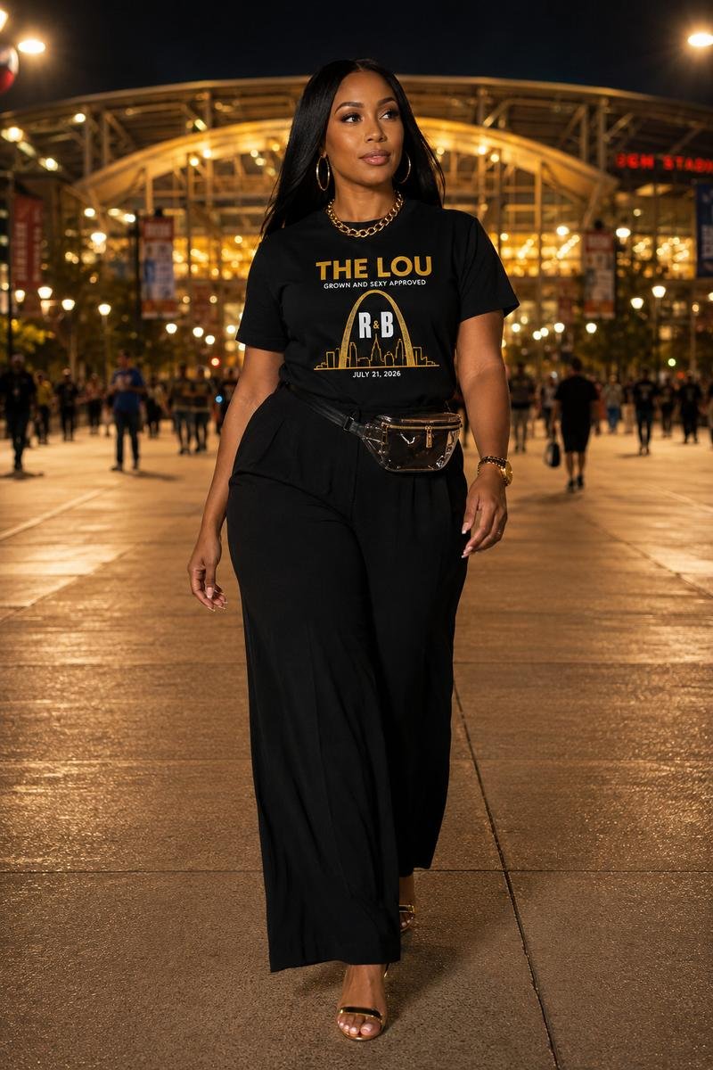 The Lou Grown and Sexy Approved St. Louis skyline arch concert tee July 21 2026