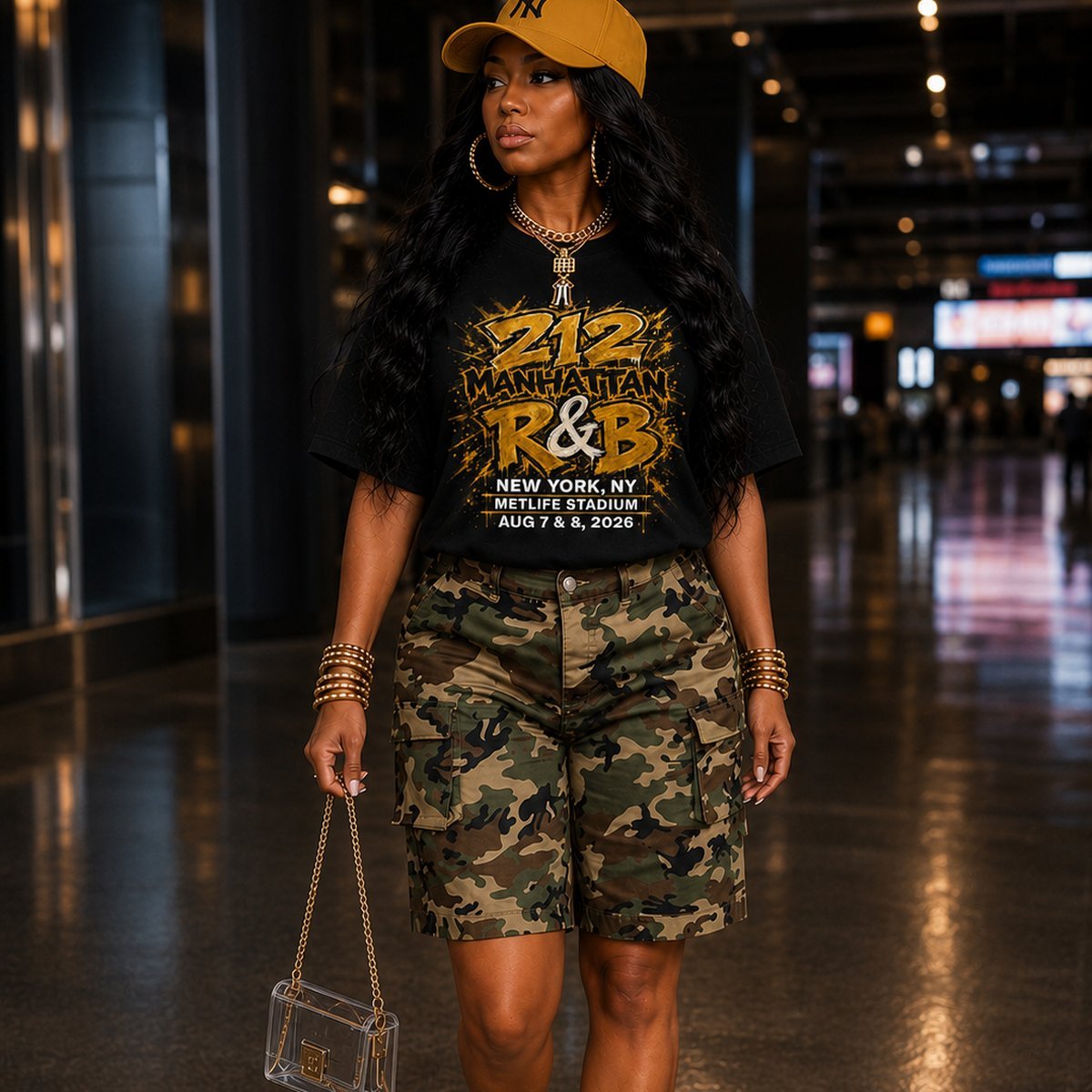 212 Manhattan R&B concert tee for Black women MetLife Stadium New York August 2026