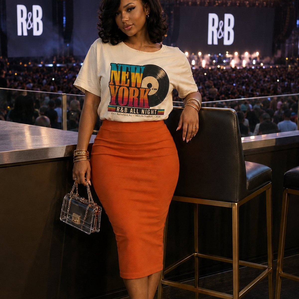 New York R&B All Night East Rutherford MetLife Stadium retro vinyl concert tee 2026