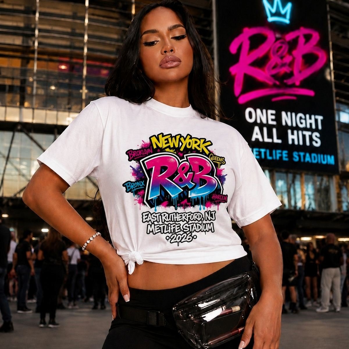 New York Brooklyn Queens Bronx Harlem R&B graffiti concert tee MetLife Stadium 2026