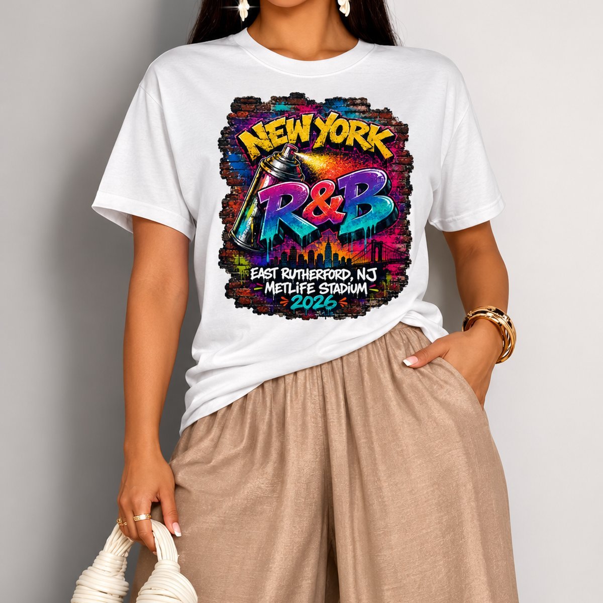 New York R&B graffiti East Rutherford MetLife Stadium concert tee neon 2026