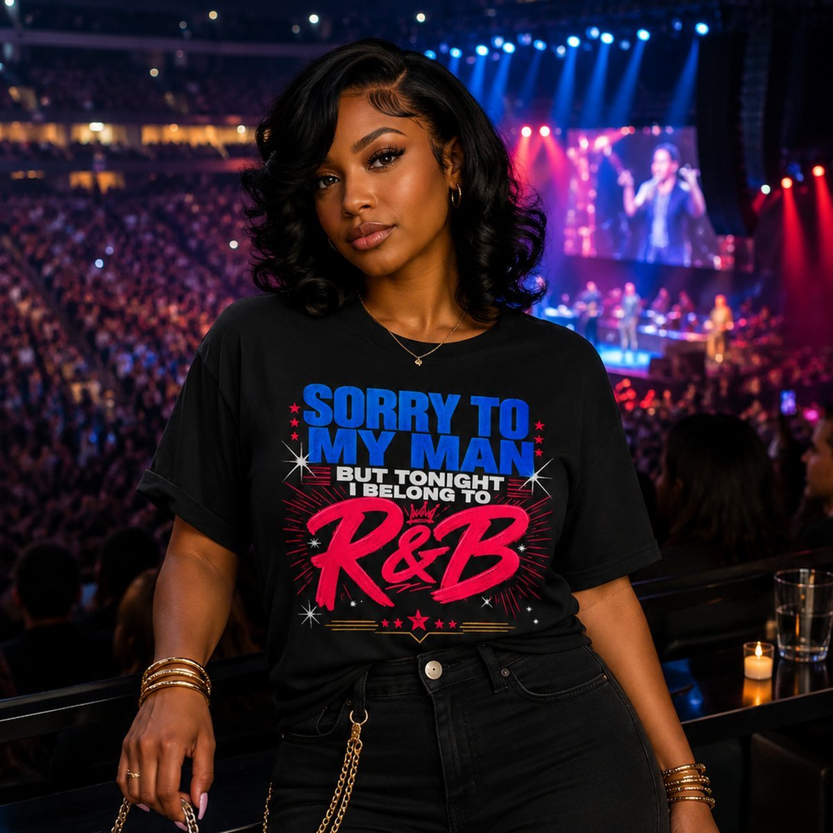 Sorry to My Man But Tonight I Belong to R&B concert tee for Black women MetLife Stadium New York August 2026
