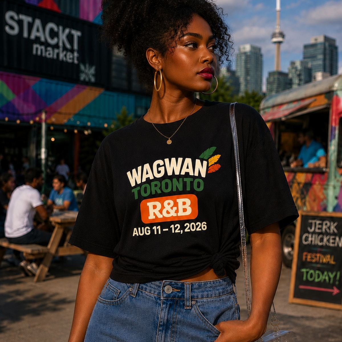 Wagwan Toronto R&B concert tee for Black women Rogers Stadium August 2026 garment dyed